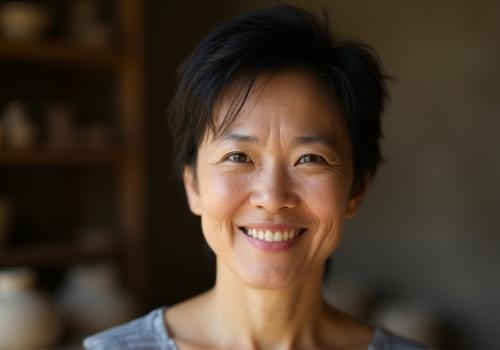 Origa Earthの創設者であり、主要な陶芸家である田中美香のポートレート
