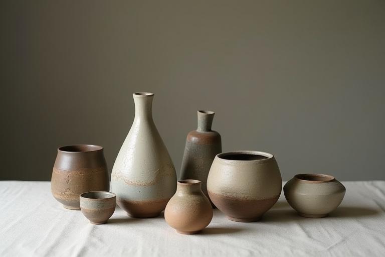 不完全な美しさを持つ手作りの陶器